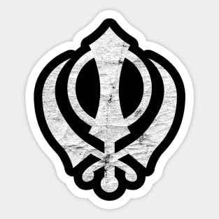 Khanda (Sikh symbol) -  Vintage Faded Style Design Sticker